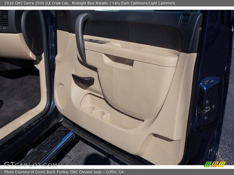 Midnight Blue Metallic / Very Dark Cashmere/Light Cashmere 2010 GMC Sierra 1500 SLE Crew Cab