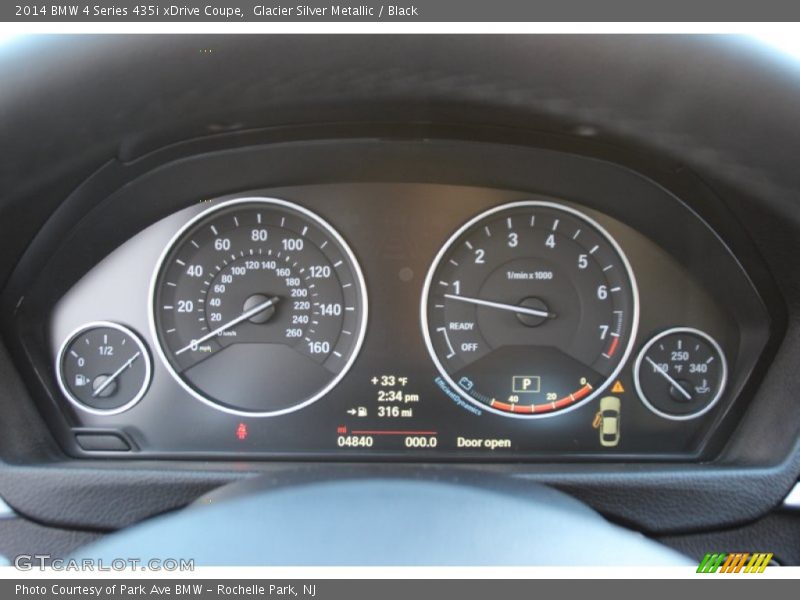 Glacier Silver Metallic / Black 2014 BMW 4 Series 435i xDrive Coupe