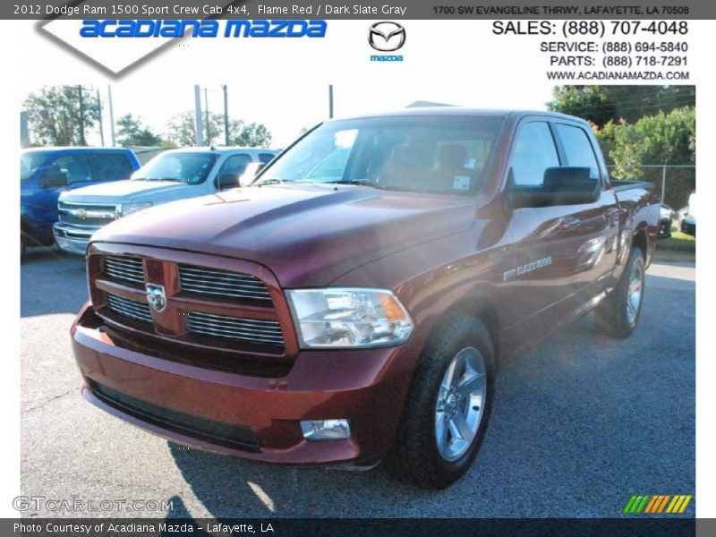 Flame Red / Dark Slate Gray 2012 Dodge Ram 1500 Sport Crew Cab 4x4