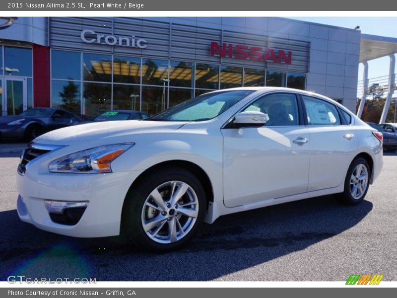 Pearl White / Beige 2015 Nissan Altima 2.5 SL