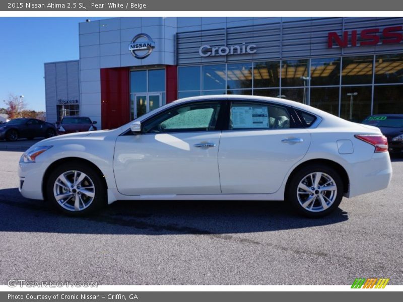 Pearl White / Beige 2015 Nissan Altima 2.5 SL