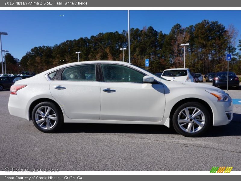 Pearl White / Beige 2015 Nissan Altima 2.5 SL