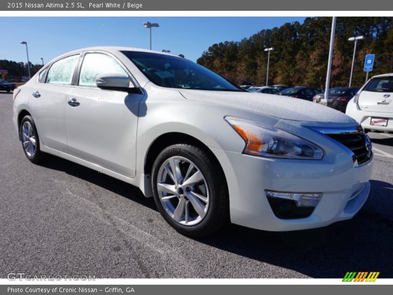 Pearl White / Beige 2015 Nissan Altima 2.5 SL