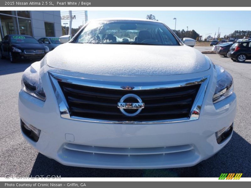 Pearl White / Beige 2015 Nissan Altima 2.5 SL