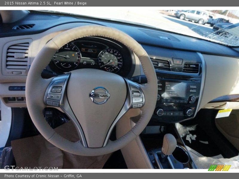 Pearl White / Beige 2015 Nissan Altima 2.5 SL