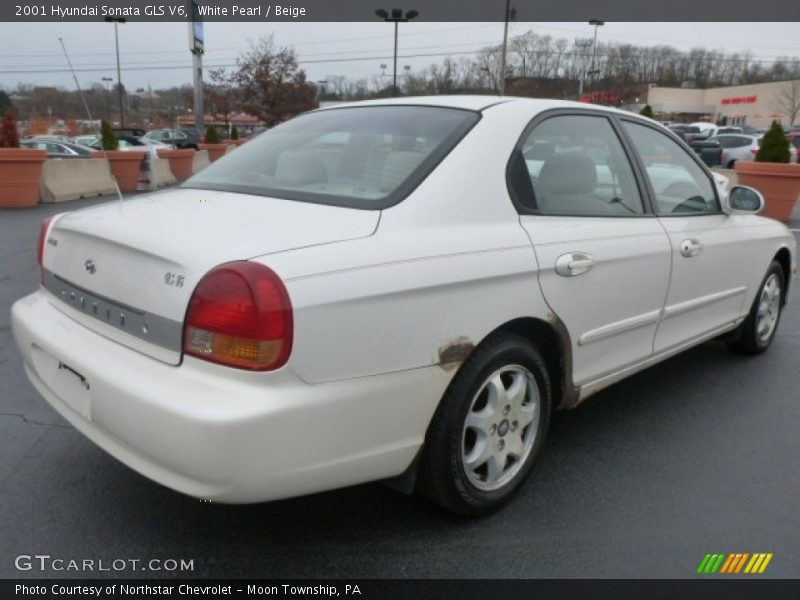 White Pearl / Beige 2001 Hyundai Sonata GLS V6
