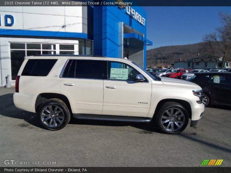 White Diamond Tricoat / Cocoa/Mahogany 2015 Chevrolet Tahoe LTZ 4WD