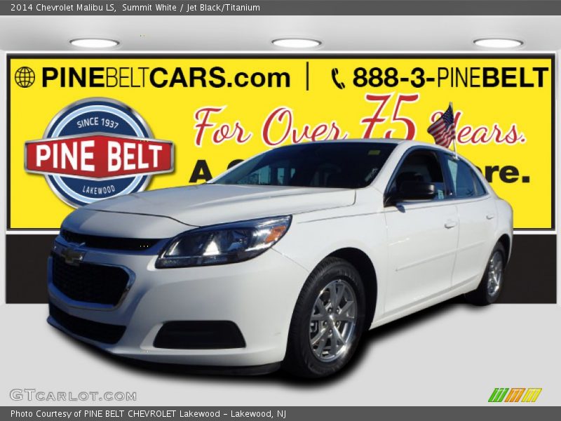 Summit White / Jet Black/Titanium 2014 Chevrolet Malibu LS
