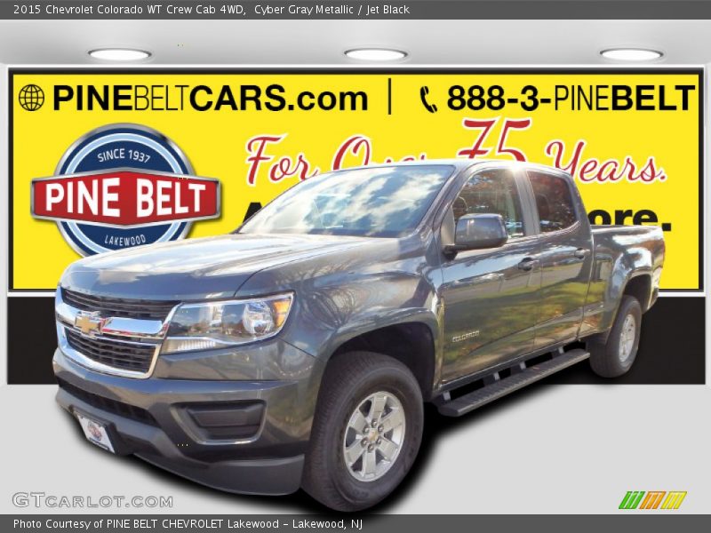 Cyber Gray Metallic / Jet Black 2015 Chevrolet Colorado WT Crew Cab 4WD