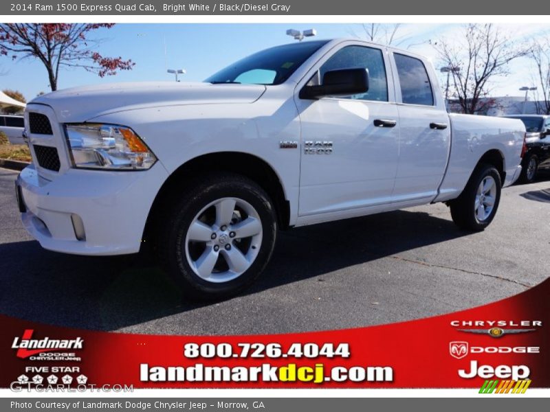 Bright White / Black/Diesel Gray 2014 Ram 1500 Express Quad Cab