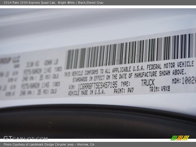 Bright White / Black/Diesel Gray 2014 Ram 1500 Express Quad Cab