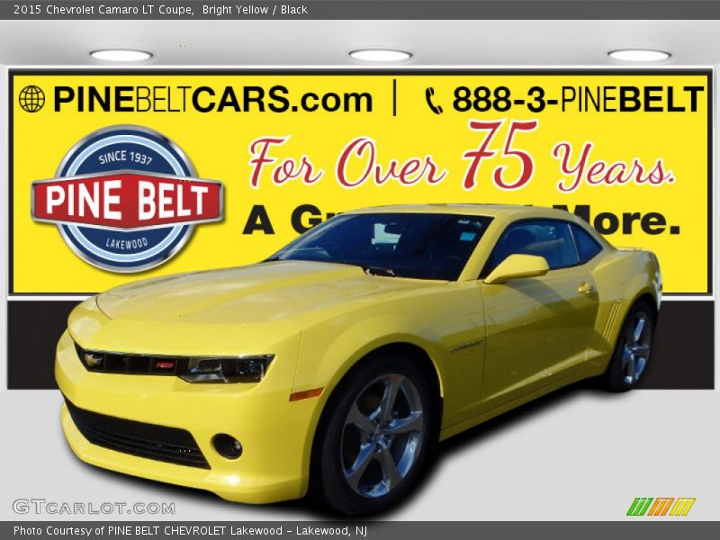 Bright Yellow / Black 2015 Chevrolet Camaro LT Coupe