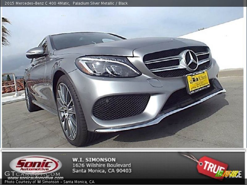 Paladium Silver Metallic / Black 2015 Mercedes-Benz C 400 4Matic