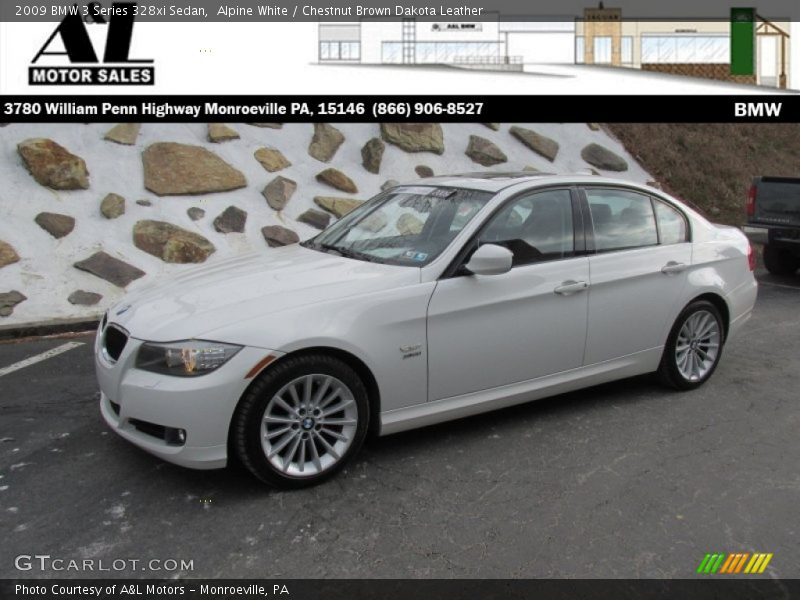 Alpine White / Chestnut Brown Dakota Leather 2009 BMW 3 Series 328xi Sedan