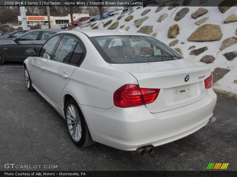 Alpine White / Chestnut Brown Dakota Leather 2009 BMW 3 Series 328xi Sedan
