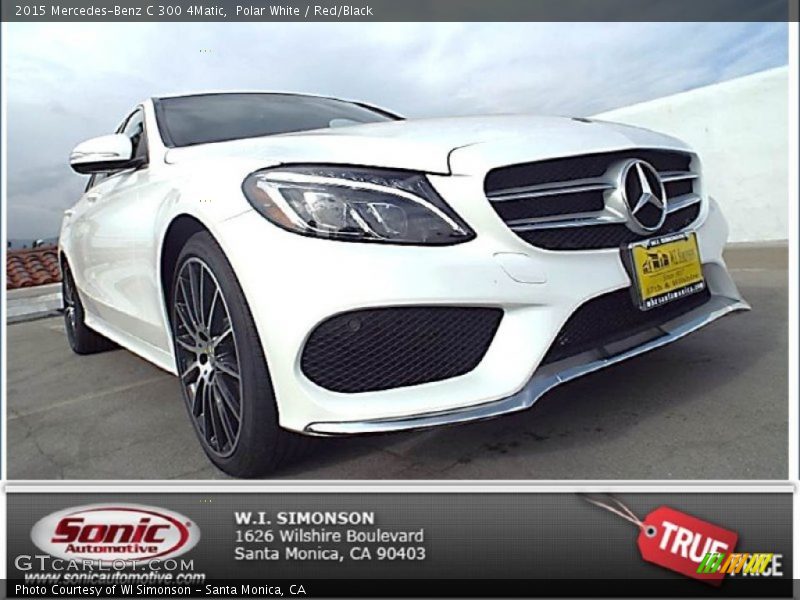 Polar White / Red/Black 2015 Mercedes-Benz C 300 4Matic