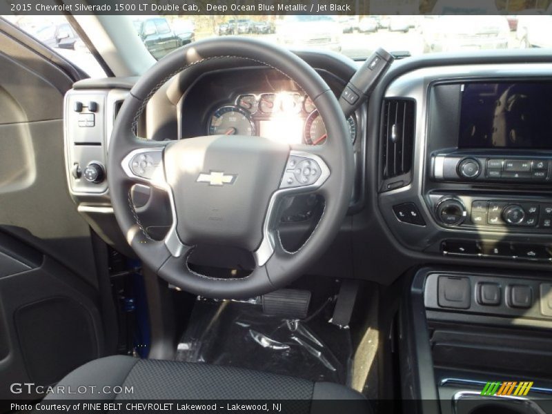 Deep Ocean Blue Metallic / Jet Black 2015 Chevrolet Silverado 1500 LT Double Cab