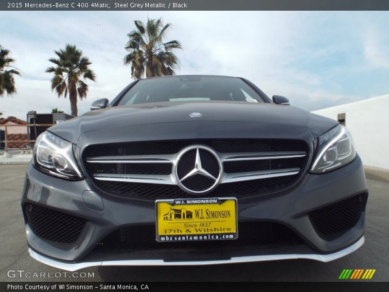 Steel Grey Metallic / Black 2015 Mercedes-Benz C 400 4Matic