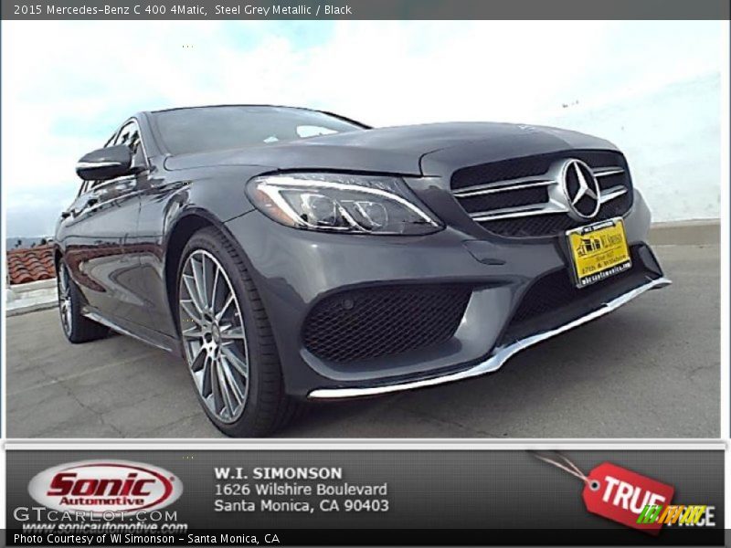 Steel Grey Metallic / Black 2015 Mercedes-Benz C 400 4Matic