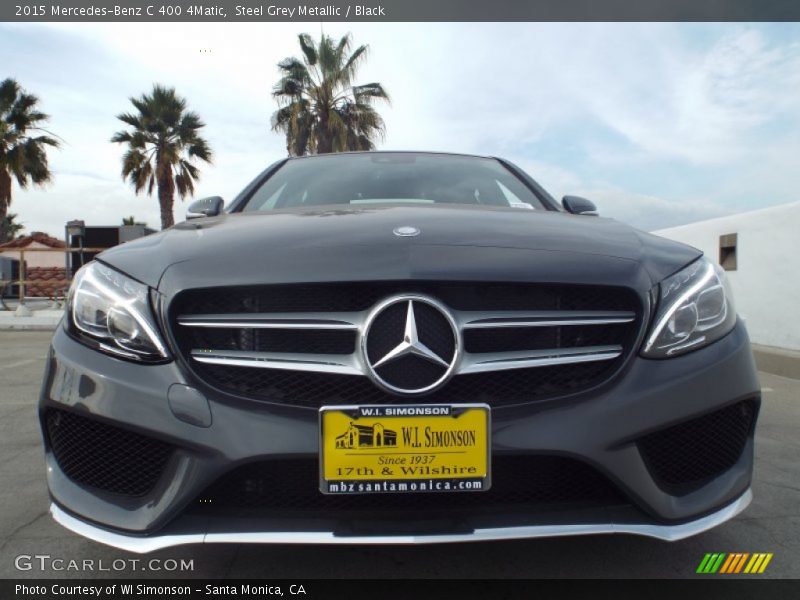 Steel Grey Metallic / Black 2015 Mercedes-Benz C 400 4Matic