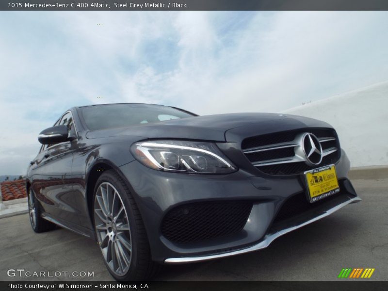 Steel Grey Metallic / Black 2015 Mercedes-Benz C 400 4Matic