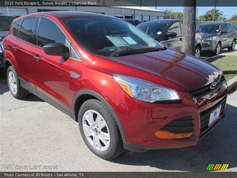 Sunset Metallic / Charcoal Black 2015 Ford Escape S