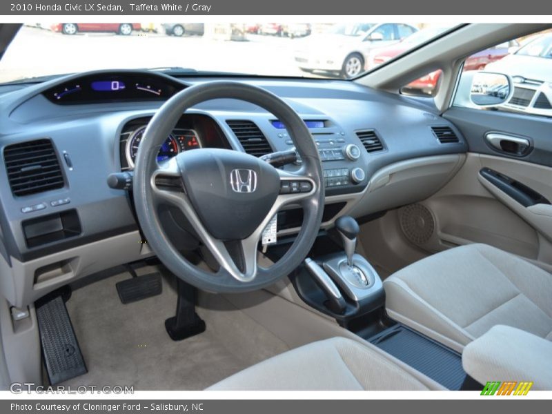 Taffeta White / Gray 2010 Honda Civic LX Sedan