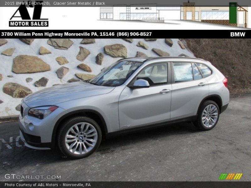 Glacier Silver Metallic / Black 2015 BMW X1 xDrive28i