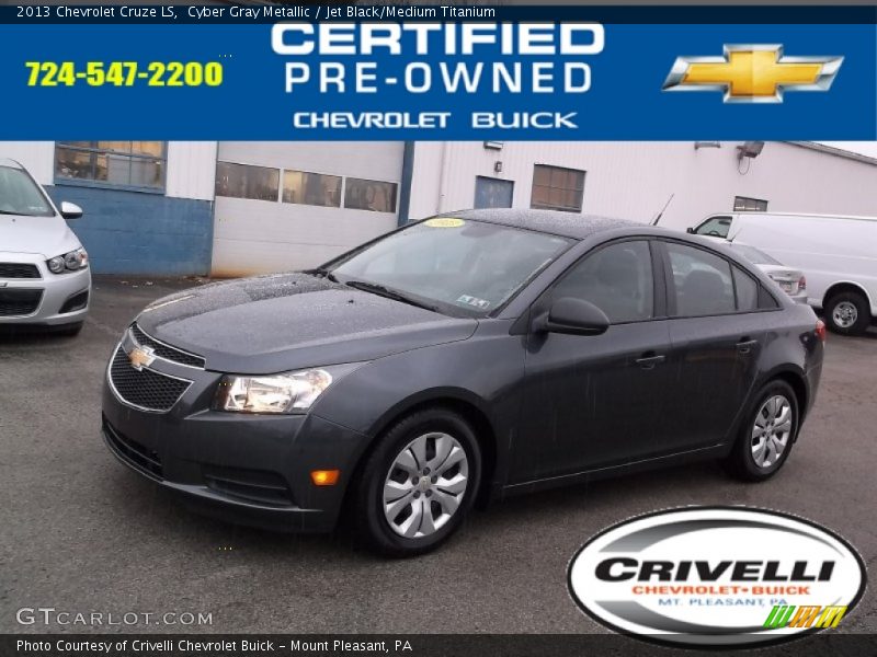 Cyber Gray Metallic / Jet Black/Medium Titanium 2013 Chevrolet Cruze LS