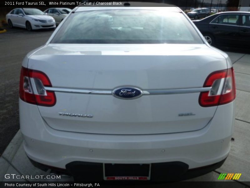 White Platinum Tri-Coat / Charcoal Black 2011 Ford Taurus SEL