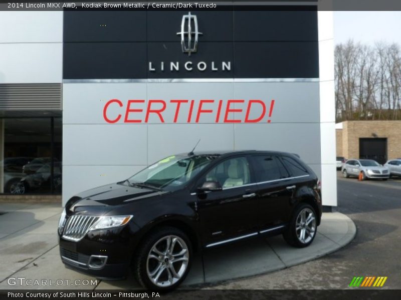 Kodiak Brown Metallic / Ceramic/Dark Tuxedo 2014 Lincoln MKX AWD