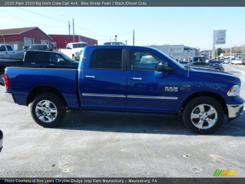 Blue Streak Pearl / Black/Diesel Gray 2015 Ram 1500 Big Horn Crew Cab 4x4