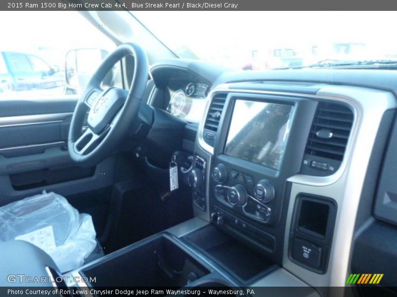 Blue Streak Pearl / Black/Diesel Gray 2015 Ram 1500 Big Horn Crew Cab 4x4