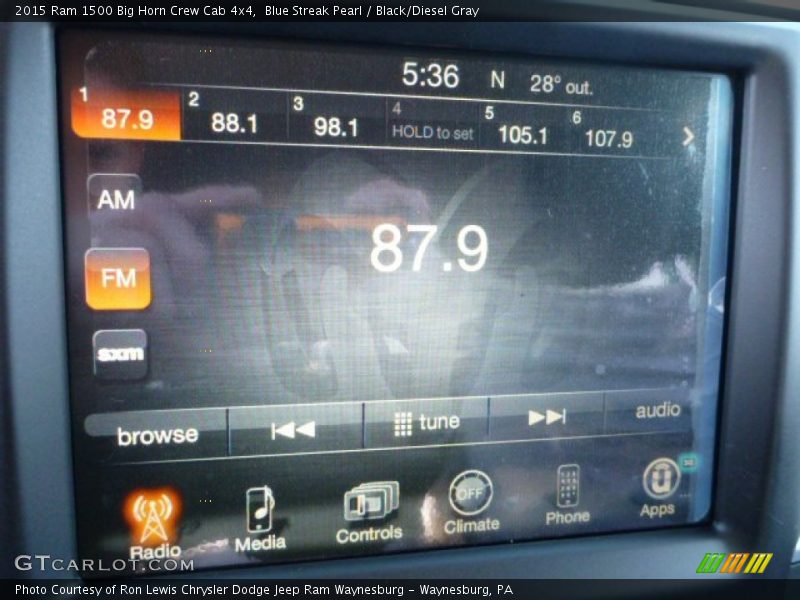 Blue Streak Pearl / Black/Diesel Gray 2015 Ram 1500 Big Horn Crew Cab 4x4