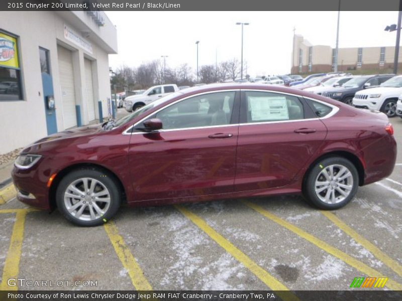 Velvet Red Pearl / Black/Linen 2015 Chrysler 200 Limited