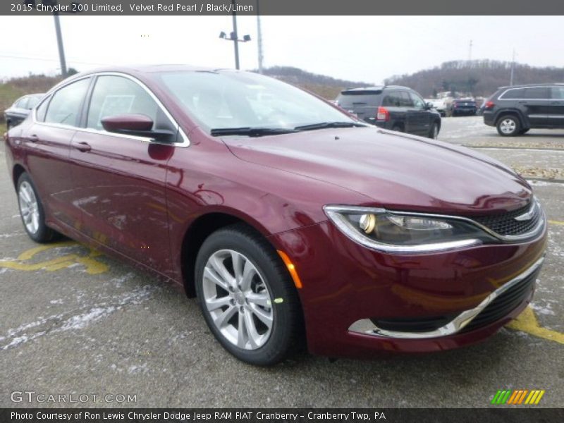 Velvet Red Pearl / Black/Linen 2015 Chrysler 200 Limited