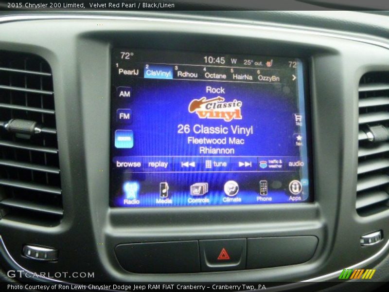 Velvet Red Pearl / Black/Linen 2015 Chrysler 200 Limited