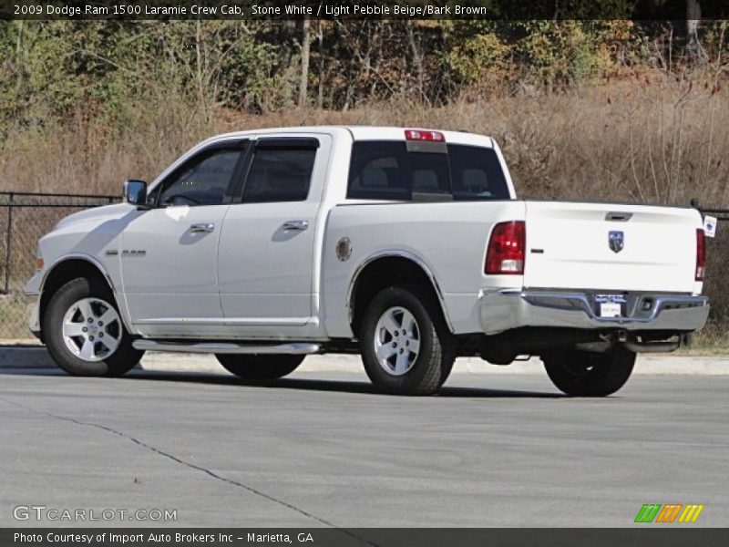 Stone White / Light Pebble Beige/Bark Brown 2009 Dodge Ram 1500 Laramie Crew Cab