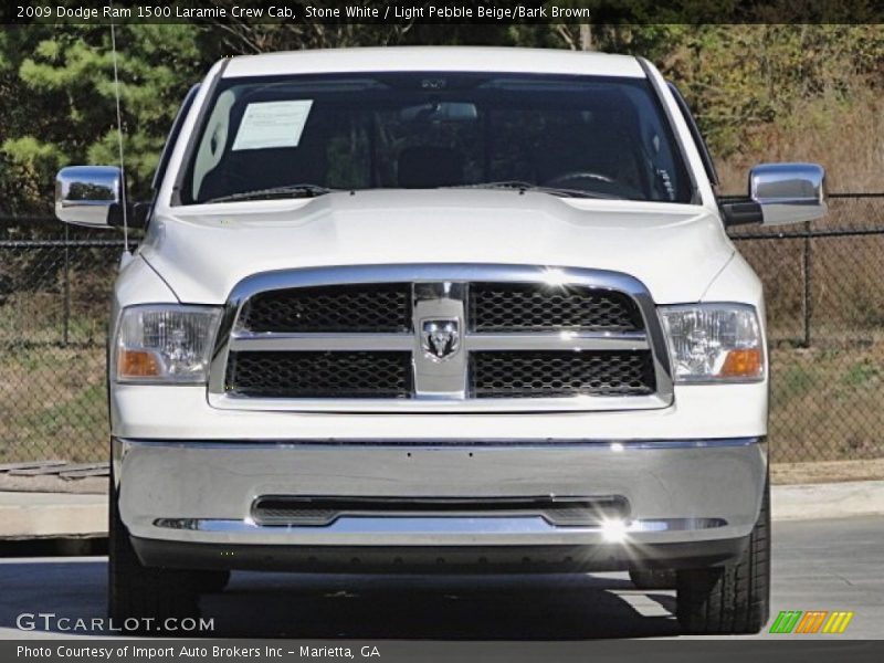 Stone White / Light Pebble Beige/Bark Brown 2009 Dodge Ram 1500 Laramie Crew Cab