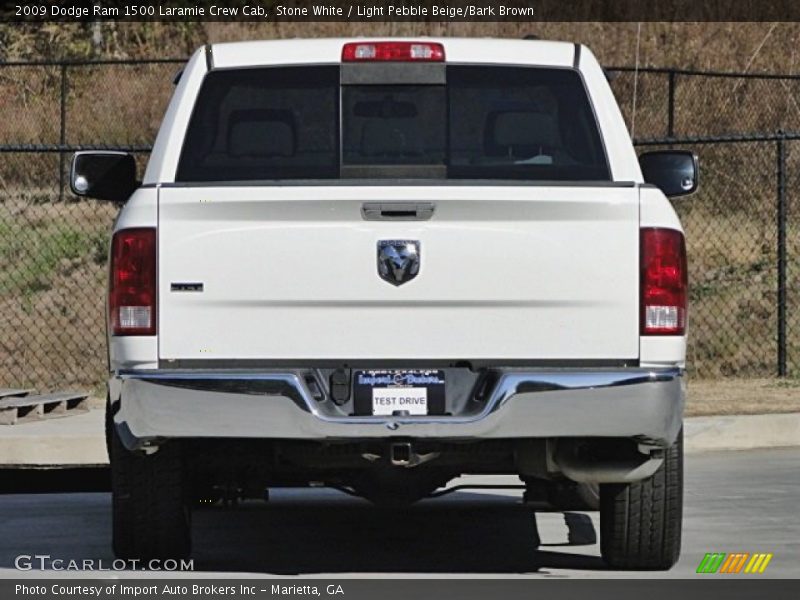 Stone White / Light Pebble Beige/Bark Brown 2009 Dodge Ram 1500 Laramie Crew Cab