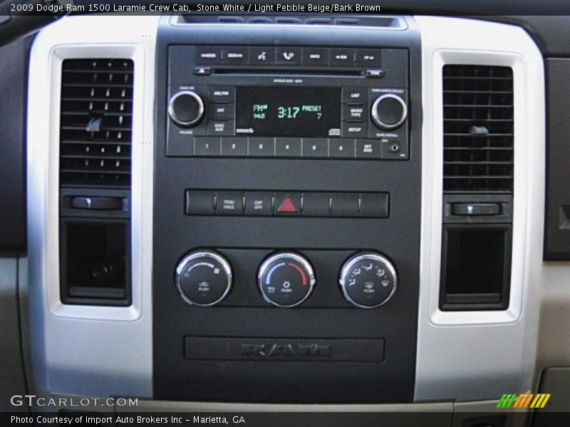 Stone White / Light Pebble Beige/Bark Brown 2009 Dodge Ram 1500 Laramie Crew Cab