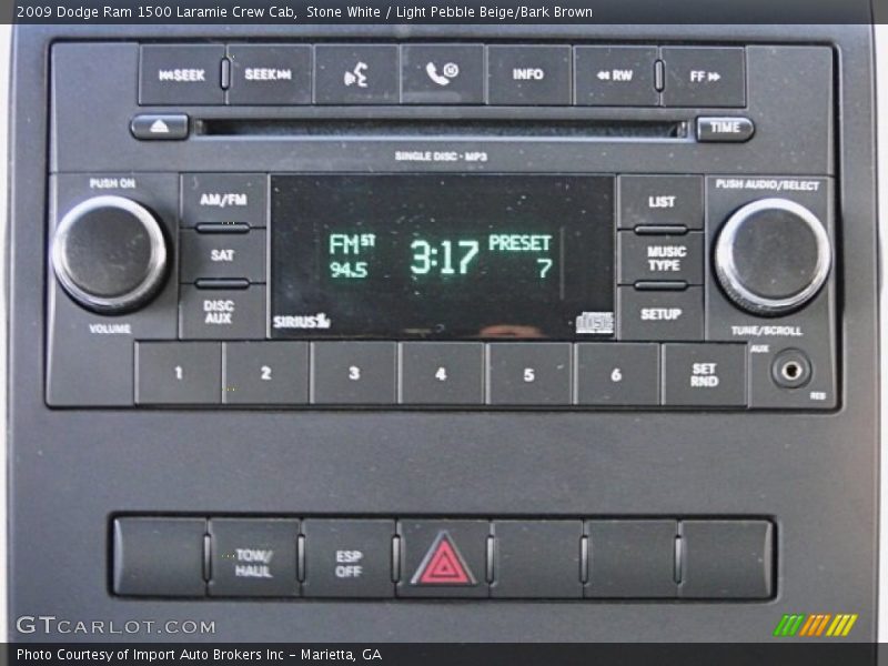 Stone White / Light Pebble Beige/Bark Brown 2009 Dodge Ram 1500 Laramie Crew Cab