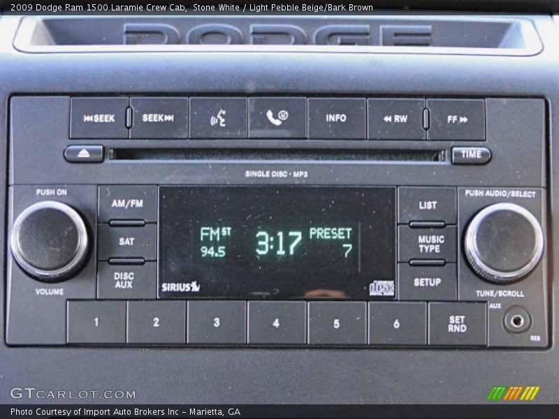 Stone White / Light Pebble Beige/Bark Brown 2009 Dodge Ram 1500 Laramie Crew Cab