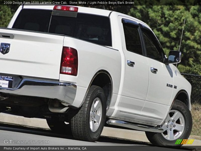Stone White / Light Pebble Beige/Bark Brown 2009 Dodge Ram 1500 Laramie Crew Cab