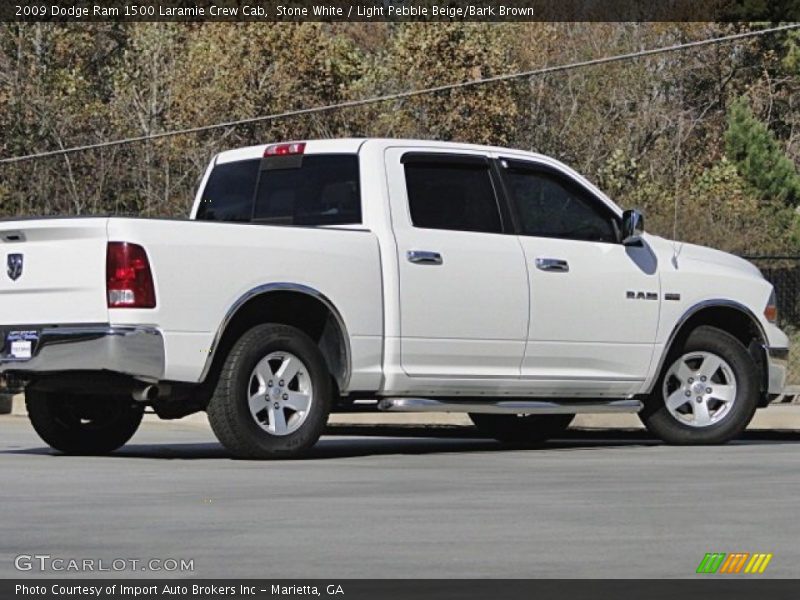 Stone White / Light Pebble Beige/Bark Brown 2009 Dodge Ram 1500 Laramie Crew Cab