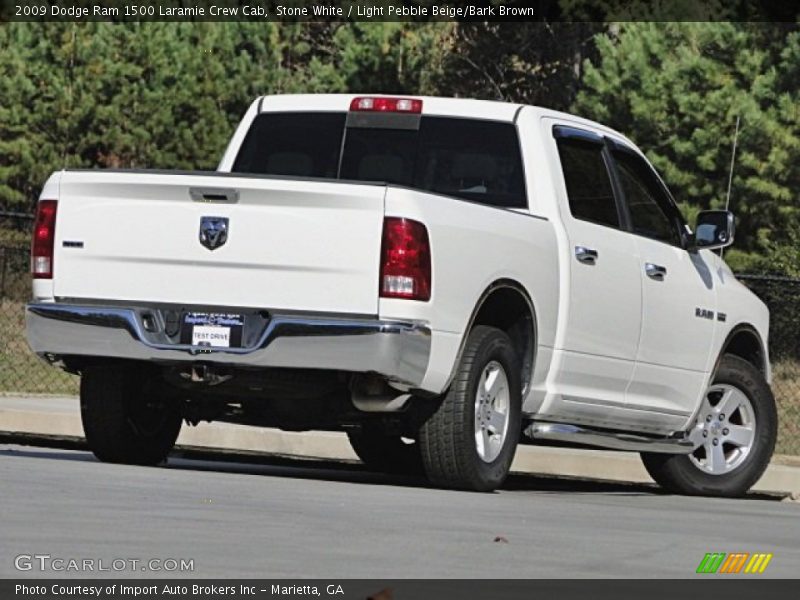 Stone White / Light Pebble Beige/Bark Brown 2009 Dodge Ram 1500 Laramie Crew Cab