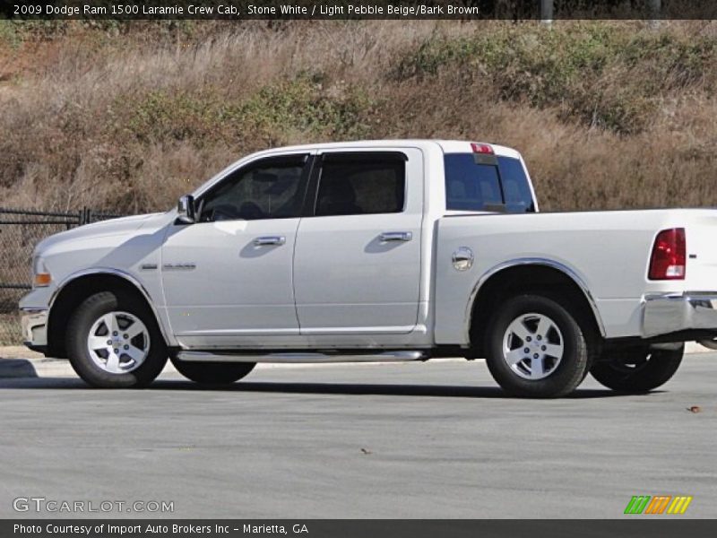 Stone White / Light Pebble Beige/Bark Brown 2009 Dodge Ram 1500 Laramie Crew Cab