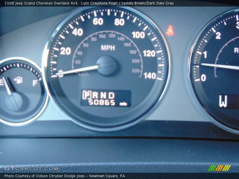 Light Graystone Pearl / Saddle Brown/Dark Slate Gray 2008 Jeep Grand Cherokee Overland 4x4
