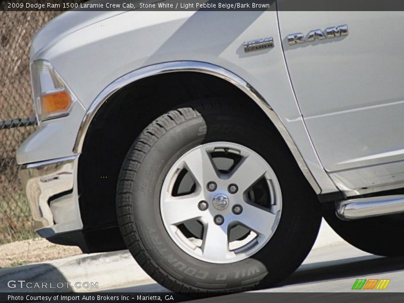 Stone White / Light Pebble Beige/Bark Brown 2009 Dodge Ram 1500 Laramie Crew Cab