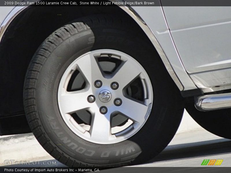 Stone White / Light Pebble Beige/Bark Brown 2009 Dodge Ram 1500 Laramie Crew Cab